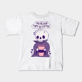 My blood type is coffee Kids T-Shirt